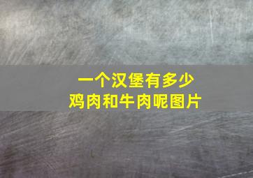 一个汉堡有多少鸡肉和牛肉呢图片