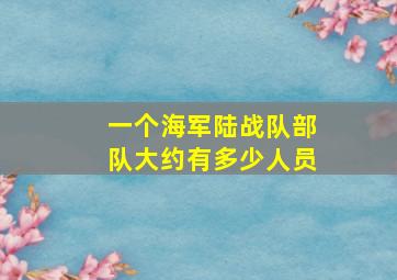 一个海军陆战队部队大约有多少人员