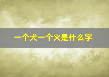 一个犬一个火是什么字