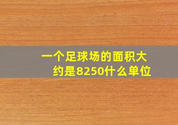 一个足球场的面积大约是8250什么单位