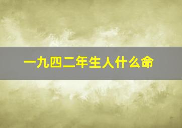 一九四二年生人什么命