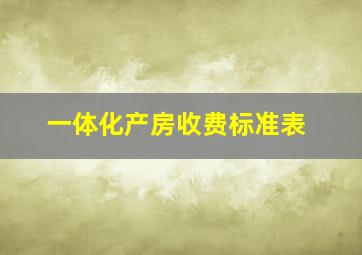 一体化产房收费标准表