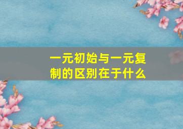 一元初始与一元复制的区别在于什么