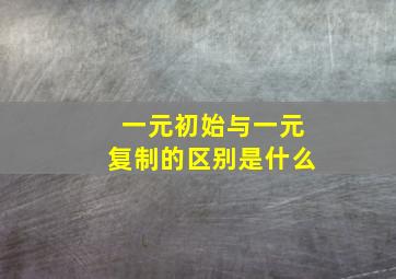 一元初始与一元复制的区别是什么