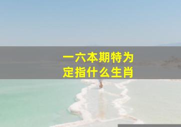 一六本期特为定指什么生肖