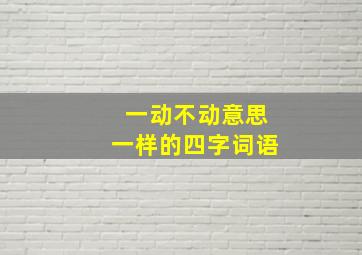 一动不动意思一样的四字词语