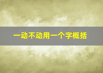 一动不动用一个字概括