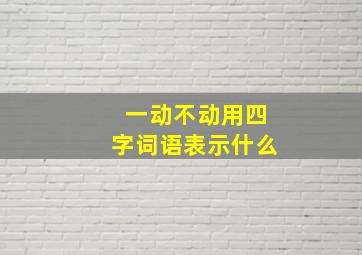 一动不动用四字词语表示什么