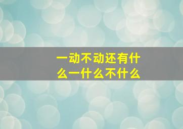 一动不动还有什么一什么不什么