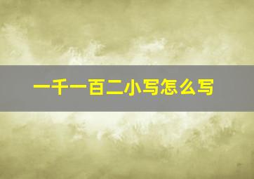 一千一百二小写怎么写