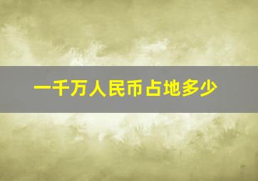 一千万人民币占地多少