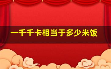 一千千卡相当于多少米饭