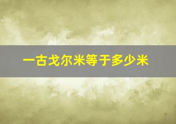 一古戈尔米等于多少米