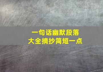 一句话幽默段落大全摘抄简短一点