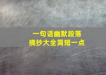 一句话幽默段落摘抄大全简短一点