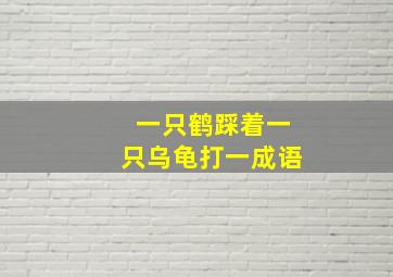 一只鹤踩着一只乌龟打一成语