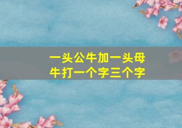 一头公牛加一头母牛打一个字三个字