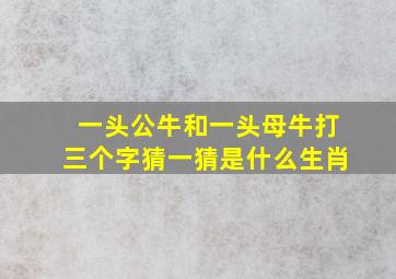 一头公牛和一头母牛打三个字猜一猜是什么生肖