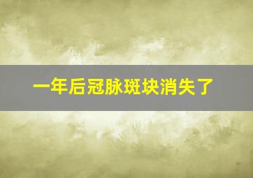 一年后冠脉斑块消失了