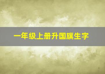 一年级上册升国旗生字