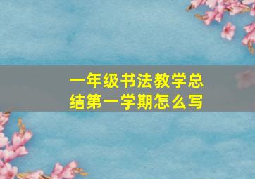 一年级书法教学总结第一学期怎么写