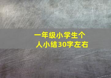 一年级小学生个人小结30字左右