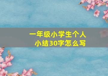 一年级小学生个人小结30字怎么写