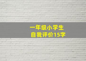 一年级小学生自我评价15字