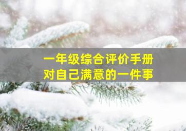 一年级综合评价手册对自己满意的一件事