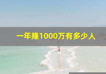 一年赚1000万有多少人