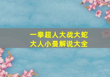 一拳超人大战大蛇大人小曼解说大全