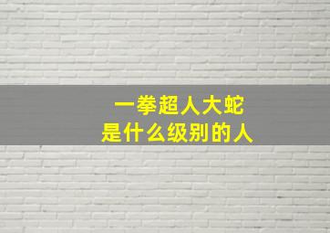 一拳超人大蛇是什么级别的人