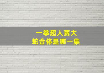 一拳超人赛大蛇合体是哪一集