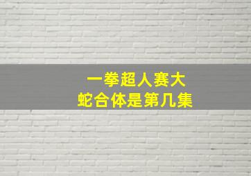 一拳超人赛大蛇合体是第几集