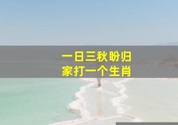 一日三秋盼归家打一个生肖