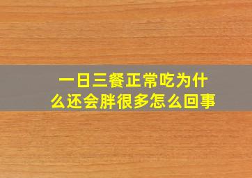 一日三餐正常吃为什么还会胖很多怎么回事