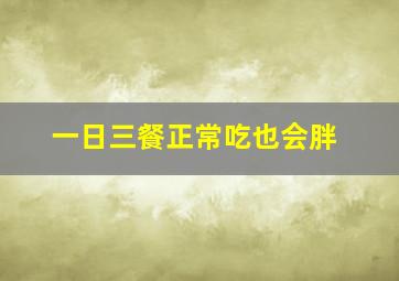 一日三餐正常吃也会胖