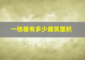 一栋楼有多少建筑面积