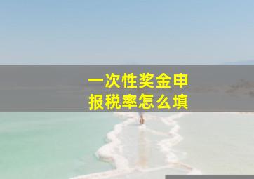 一次性奖金申报税率怎么填