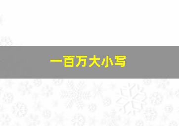 一百万大小写