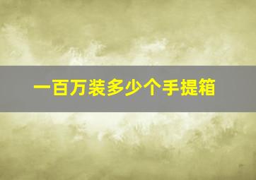 一百万装多少个手提箱