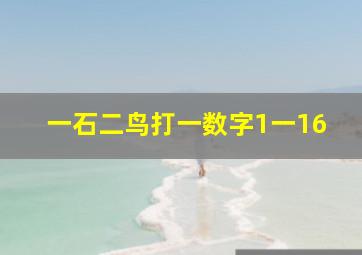 一石二鸟打一数字1一16