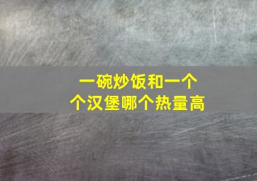 一碗炒饭和一个个汉堡哪个热量高