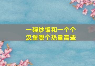 一碗炒饭和一个个汉堡哪个热量高些