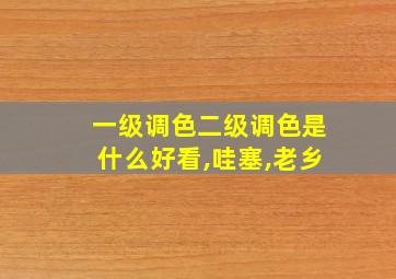 一级调色二级调色是什么好看,哇塞,老乡