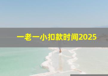 一老一小扣款时间2025