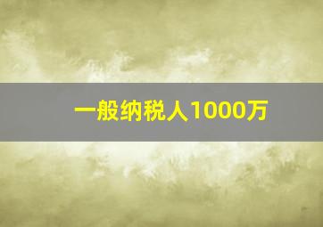 一般纳税人1000万