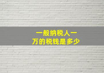 一般纳税人一万的税钱是多少