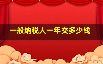 一般纳税人一年交多少钱