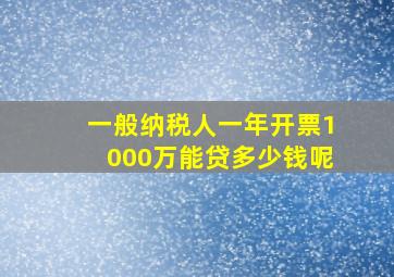 一般纳税人一年开票1000万能贷多少钱呢